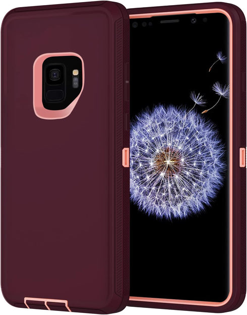 Annymall for Samsung Galaxy S9 Case with Screen Protector, Full Body Heavy Duty Shockproof Drop-proof Phone Case Rugged Triple-Layer Defender Prot...