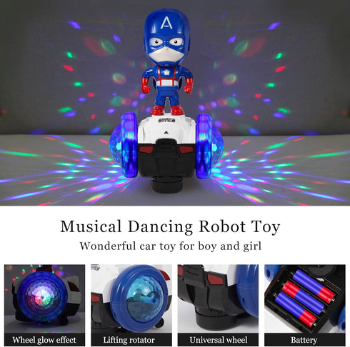 Dancing Robot Spider Toys Interactive Musical Super Captain Car Toy Flashing Lights Intelligent Interactive Educational Robot for Chirldent Day Bi...