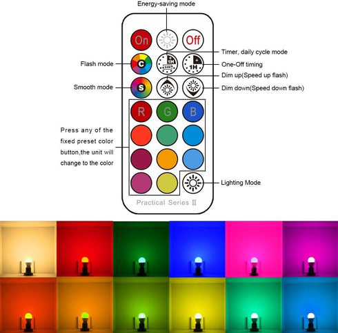 ILC RGB LED Light Bulb, Color Changing 40W Equivalent, Daylight White, 450LM Dimmable 5W E26 Screw Base RGBW, Mood Light Bulb - 12 Color Choices -...