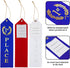 45 Pieces Award Ribbons 1st, 2nd, 3rd Place Flat Carded Set First Place Prizes with Event Card and Rope for Competition, Sports Event, School, Con...