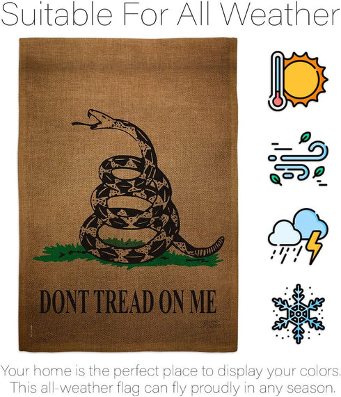 Breeze Decor Gadsden Garden Flag - Patriotic Historic July Memorial Veteran Independence United State American - House Decoration Banner Small Yar...