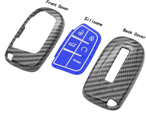 TANGSEN Smart Key Fob Case Cover Compatible with Chrysler 200 300 Dodge Challenger Charger Dart for Jeep Cherokee Compass Grand Cherokee SRT Hellc...