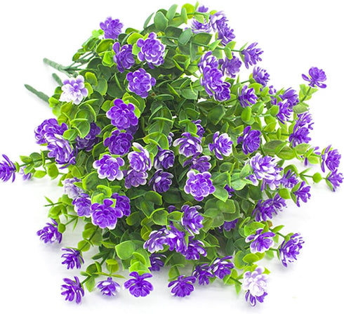 Artificial Flowers, Fake Outdoor UV Resistant Plants Faux Plastic Greenery Shrubs Indoor Outside Hanging Planter Home Kitchen Office Wedding, Gard...