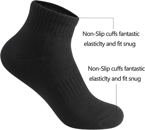 Womens Athletic Ankle Socks Cotton Thick Cushion Low Cut Running Sport Tab Socks 6 Pack...