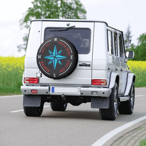 Not All Those Who Wander are Lost Compass Spare Tire Cover 16 Inch Wheel Protector for Truck SUV Trailer Camping Rv Tire Covers...