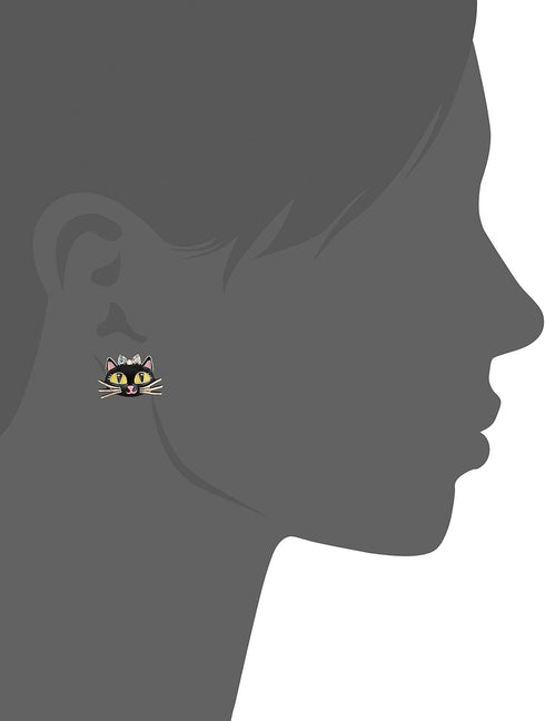 Betsey Johnson Cat Stud Earrings Pink Stud Earrings...