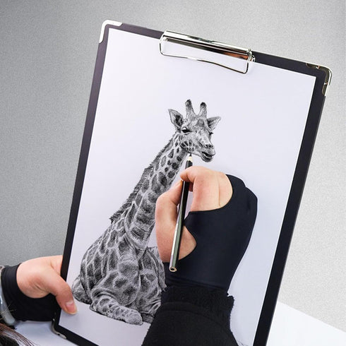 2PCS Slim Style 3-Layer Two Finger Sketching Gloves - Suitable for Paper, iPad, and Graphics Drawing Tablets - Left and Right Hand Compatible - (M...