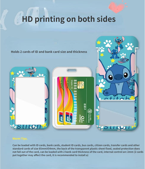 AOLDHYY NUIGUBF Suitable for Stitch lanyards, Removable Stitch Lanyard Card Holders, ID Cards, Keys, Tickets, Office Supplies, Bus Cards Stitch la...