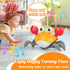 Crawling Crab Baby Toy, Tummy Time Toy for Toddler & Newborn, Light-Up Walking Dancing Moving Crab with Music & Obstacle Avoidance, Infant Recharg...