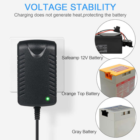 12V Charger for Power Wheels Battery 12 Volt Battery Charger for Fisher-Price Power Wheels Gray Battery and Orange Top Battery...