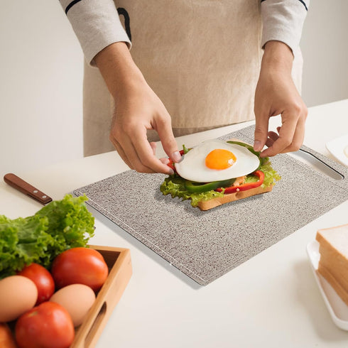 2PCS Cutting Board for Kitchen, Wheat Straw Fiber Cutting Board, Dish Washer Safe, w/Juice Grooves for Meat, Veggies, Easy Grip Handle, Non-slip S...