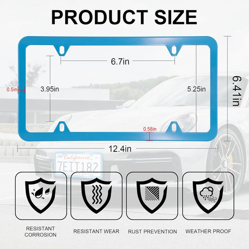 LivTee 4 Holes Stainless Steel License Plate Frames, 2 PCS Car Licence Plate Covers, Automotive Exterior Accessories Slim Design with Bolts Washer...