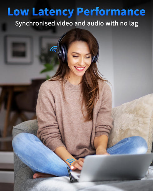 ZEXMTE Long Range USB Bluetooth Adapter for PC 5.4 USB Bluetooth Dongle with High Gain Antenna, Wireless Bluetooth Receiver 590FT / 180M, Plug &Pl...