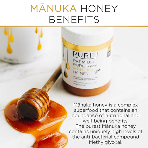 PURITI Premium Manuka Honey Lozenges High Potency - Sugar Free Drops | Genuine New Zealand Raw Manuka Honey Soothers for Coughs & Sore Throats | U...