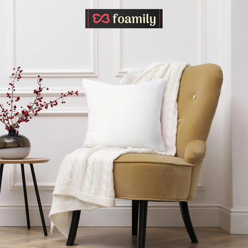 Foamily Throw Pillows Insert 18 x 18 Inches Hypoallergenic, Made in USA - Decorative Couch, Bed Pillow...