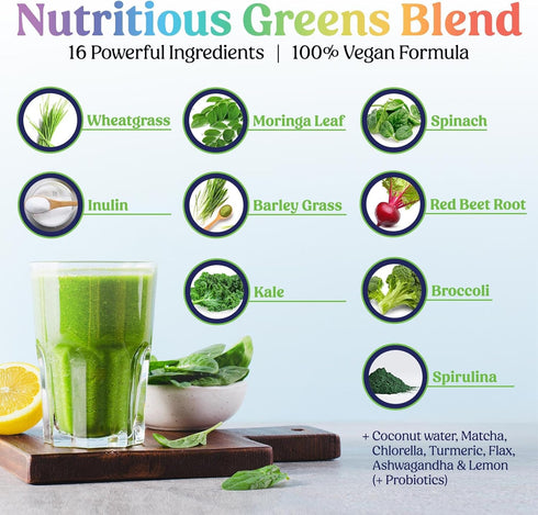 Greens Superfood Powder - Original Organic Greens Smoothie & Juice Mix Powder, Antioxidants & Probiotics, Spirulina, Chlorella, Beet Root, Whole F...