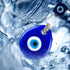 Hicarer 6 Pieces Turkish Blue Evil Eye Beads Charms Glass Evil Eye Pendants Crafting Beads Wall Car Mirror Hanging Decor with Ropes for Keychain J...