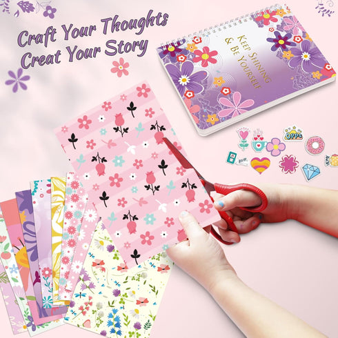 2-Pack DIY Journal Kit - 150+Pcs Gifts for 8 + Year Old Girls - Cool Birthday Gifts Ideas for Girls - Art & Crafts for Tween Kid - Teen Girls Tren...
