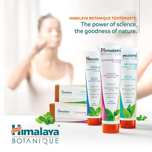 Himalaya Botanique Complete Care Toothpaste, Herbal, Peppermint Flavor, Fights Plaque, Freshens Breath, Fluoride Free, No Artificial Flavors, SLS ...