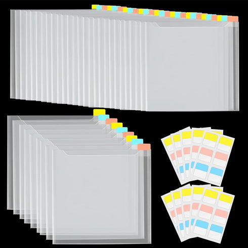 Caydo 36PCS 6x6inch Scrapbook Paper Storage, with 60PCS Sticky Index Tabs for Holding Scrapbook Paper, Cardstock, Vinyl Sheets...