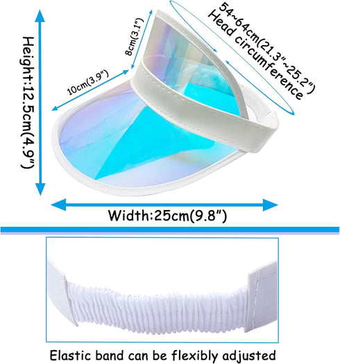 5 Pack Sun Visor Hats Women Clear Colorful Party Outdoor Sports Beach Golf Cap...