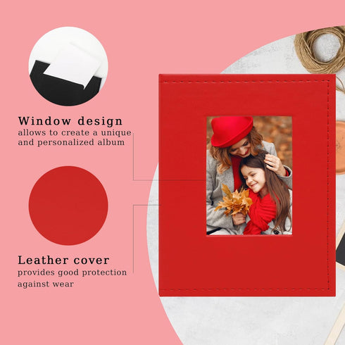 Small Photo Album 4x6 100 Pockets Leather Cover Picture Book Holds 4x6 Photos for Wedding, Baby, Family, Graduation...