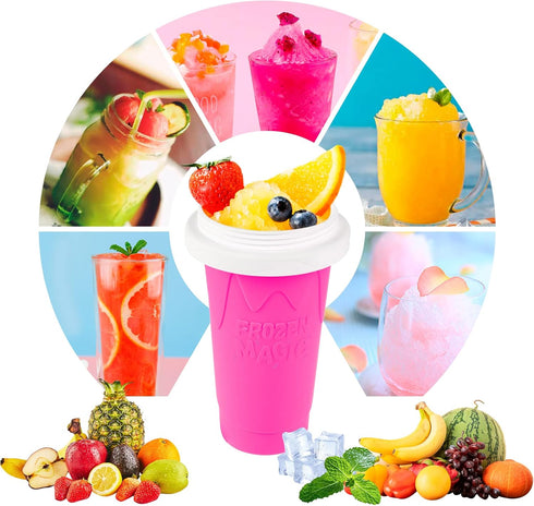 DIY Slushy Maker Cup - TIK TOK Magic Slushie Maker Squeeze Cup, Quick Frozen Cooling Smoothie Pinch Cup, Double Layer Squeeze Cup Slushy Maker, Po...