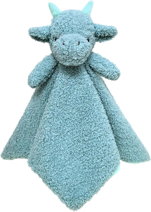 Baby Cyan Dragon Soft Stuffed Animal Security Blanket, Plush Dinosaur Character Lovey Blanket, Baby Shower/Nursery Gift, Cuddly Newborn, Infant, T...