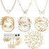 Gold Jewelry Sets for Women, Vintage Baroque Style Ladies Necklace/Rings/Bracelet and Earrings Jewelry Set, Fashion Indie Jewerly Pack Personality...