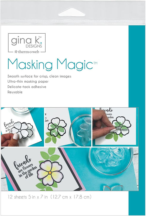 Gina K. Designs for Therm O Web 18123 Masking Magic Sheets, 5" x 7", White 12 Count...