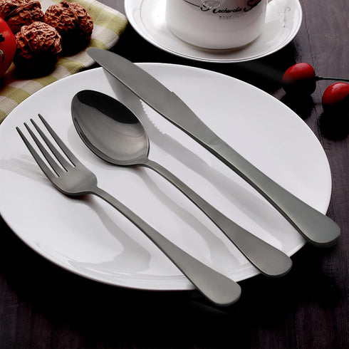 LIANYU Black Silverware Flatware Set for 2, 10-Piece Stainless Steel Cutlery Set, Mirror Finished, Dishwasher Safe...