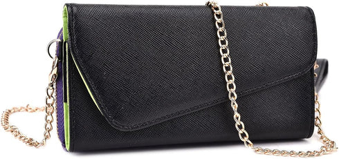 Clutch Wallet with Wristlet and Crossbody Strap for Smartphones or Phablets up to 5.7 Inch - Carrying Case - Frustration-Free Packaging - Black an...