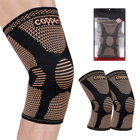 2-Pack Knee Compression Sleeves for Pain Relief & Support During Sports & Weightlifting - Non-Slip Braces for Men & Women, Perfect for ACL, Arthri...