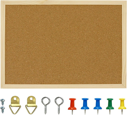 OWLKELA 17.7 X 13.3 Inch Cork Board Bulletin Board, Wall-Mounted Presentation, Message Notice Pin Board, Perfect for Office & Home Decor, School, ...