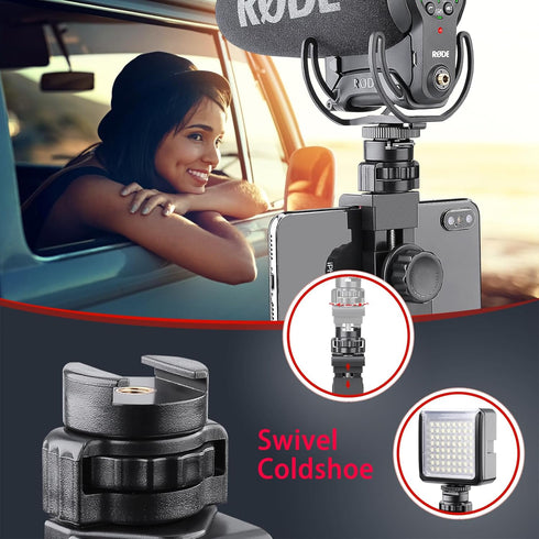 Zeadio Smartphone Stabilizer, Vlogging Hand Grip Video Holder Rig Handle Travel Selfie Stick with Clamp Mount for All iPhone and Android Mobile Ce...