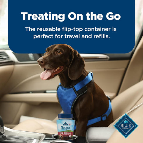 Blue Buffalo Nudges Bite-size Chewy Dog Treats with Real USA Beef, Made with Natural Ingredients, Great for On-the-Go, 5.5-oz. Container...