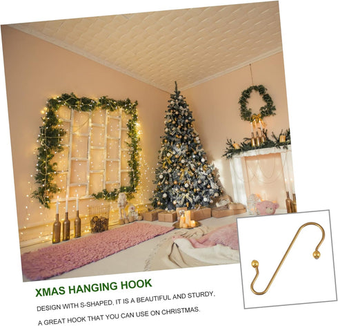 40pcs Hook up Christmas Tree Hangers Xmas Hanging Hook Holiday Ornament Hanger Hooks for Ornaments Christmas Party Favor Metal Clothes Rack Iron M...