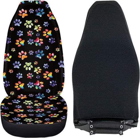 Dog Paw Front Seat Cover for Women Men Tie Dye Bucket Seat Cover Seat Protectors Cushion for Car, SUV & Truck, Washable Car Accessories...