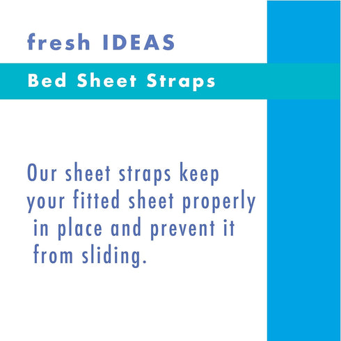 Levinsohn Fresh Ideas Bed Sheet Straps, For Use With All Fitted Sheet Sizes, 4-Pack, White...