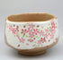 Yamakiikai Minou Pottery Japanese Tea Bowl Shirokesho Pink Cherry blossoms Made by ???? (KaneJin) F1727 from Japan...