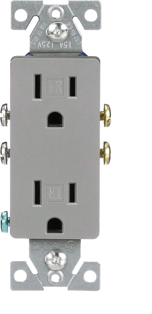 EATON TR1107SG-SP-L Designer Duplex Receptacle, Silver Granite...