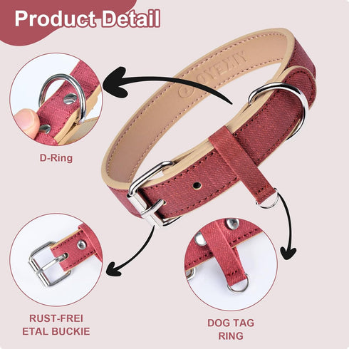 Small Dog Collar Girl Boy, Dog Collar for Small Medium Large Dogs, Puppy Collars Chihuahua Collar Adjustable Pet Cat Collar Pink Collar Para Perro...
