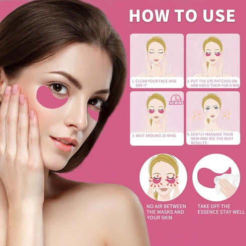 Under Eye Patches 70PCS, Peach Caviar Eye Patches for Puffy Eyes Treatment, Under Eye Masks for Dark Circles and Puffiness, Non-Irritating Eye Mas...