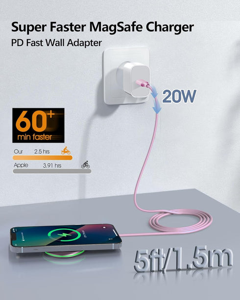 Magnetic Wireless Charger 15W Ultra-Fast Apple Mag-Safe Charger for iPhone 15/15 Pro/15 Plus/15 Pro Max/14/13/12 Series Magnet Charging Pad with S...