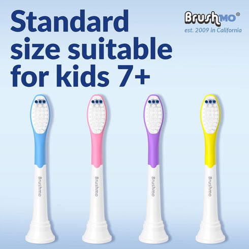 Brushmo for Kids Ages 7+ Extra Soft Replacement Toothbrush Heads Compatible with Philips Sonicare HX6042/94, Standard, 8 Pack...