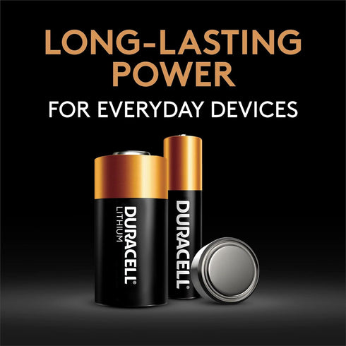 Duracell CR123A 3V Lithium Battery, 2 Count Pack, 123 3 Volt High Power Lithium Battery, Long-Lasting for Home Safety and Security Devices, High-I...