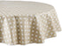 DII Vinyl Tabletop Collection Flannel Backed Polka Dot Tablecloth, 70" Round, Natural...
