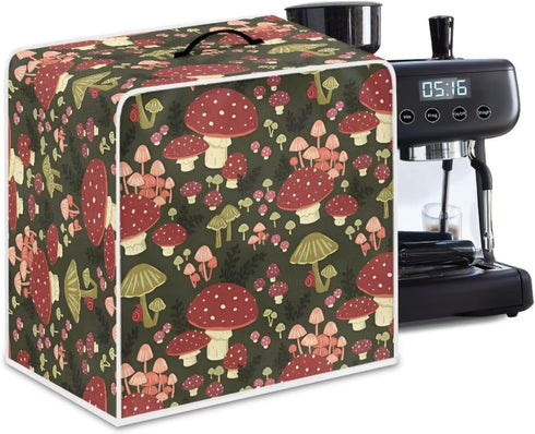 chaqlin Wild Mushroom Coffee Machine Dust Cover for Kitchen Coffee Maker Covers Size L Washable Small Appliance Cover Home Decor...