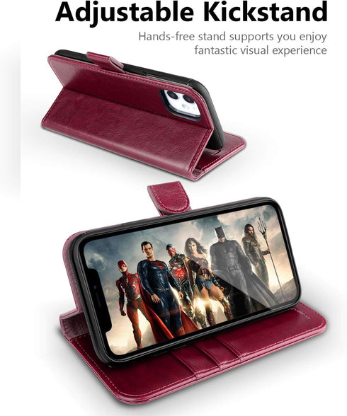 OCASE Compatible with iPhone 11 Wallet Case with Card Holder, PU Leather Flip Case with Kickstand and Magnetic Closure, TPU Shockproof Interior Pr...