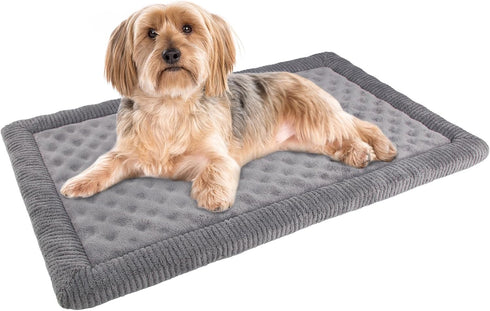 Dog Crate Pad 24x17 inch Gray Memory Foam Dog Bed Mat for Small Dog Cat Grey Washable Puppy Sleeping Bed Anti Slip...